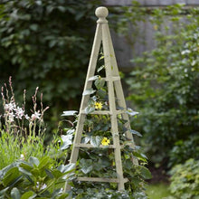 Load image into Gallery viewer, 1.9m Wooden Obelisk - Woodland Obelisk - Sage Green - Plant support