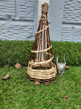 Load image into Gallery viewer, Willow mini 28cm obelisk cone ideal to support pot plants and ground fruits.