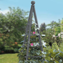 Load image into Gallery viewer, 1.9m Wooden Obelisk - Woodland Obelisk - Tan Brown, Sage Green or Slate Grey - Plant support