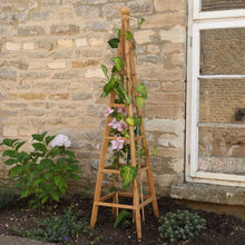 Load image into Gallery viewer, 1.9m Wooden Obelisk - Woodland Obelisk - Tan Brown, Sage Green or Slate Grey - Plant support