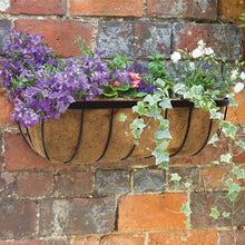 Load image into Gallery viewer, Saxon Metal Wall Trough 30" (76cm) | With Coir Liner | Wall-Mounted Flower Basket