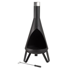 Load image into Gallery viewer, Rio Chimenea 125cm x 50cm- Contemporary Black Chimenea Chiminea Outdoor heating - Havana - Smart Garden - Log wood burner