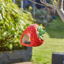 Load image into Gallery viewer, Strawberry Fly-Through Feeder Decorative Feeder - Bird - Animal Feeder - Bird seed feeder - Fly through