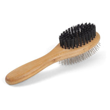 Load image into Gallery viewer, Double Sided Pet Grooming Brush | Natural Bamboo | Removes Tangles & Dead Hair | Cat Dog Rabbit