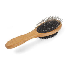 Load image into Gallery viewer, Double Sided Pet Grooming Brush | Natural Bamboo | Removes Tangles & Dead Hair | Cat Dog Rabbit