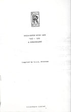 Load image into Gallery viewer, Rolls-Royce motor cars, 1903-1969: A bibliography