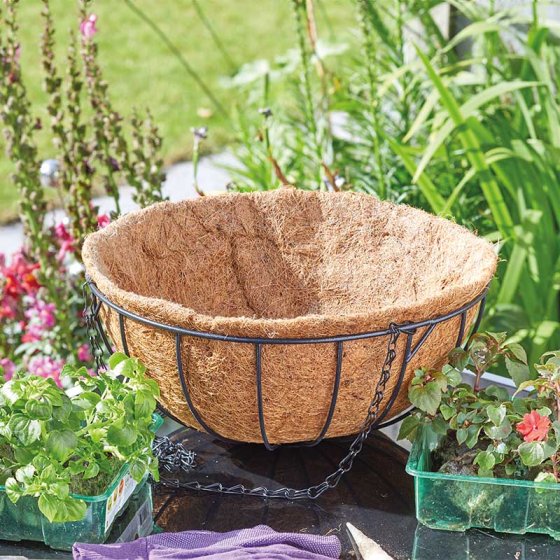 12" (30cm) Hanging Basket coir, Coco Coconut Flower Coir Liner Smart Garden