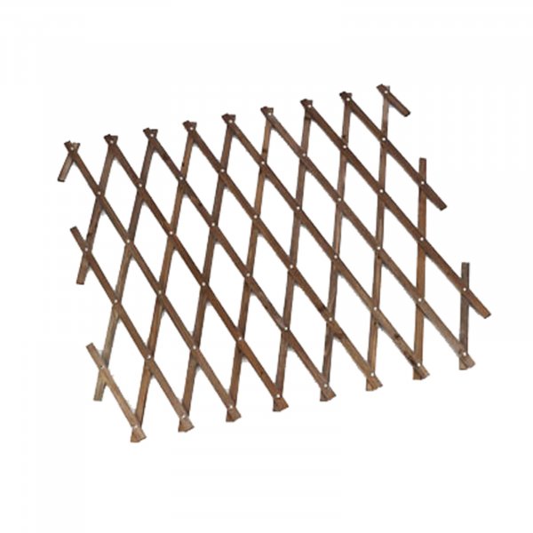 0.6m x 1.8m Tan Brown Expanding Heavy Duty Wooden Trellis plant support.