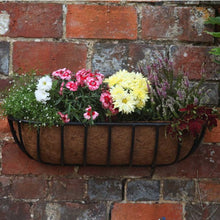 Load image into Gallery viewer, 24" inch 60cm Forge Wall Trough - Metal Flower Basket With Coir Liner