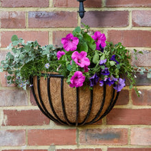 Load image into Gallery viewer, 16" inch 40cm Forge Wall Basket - Metal Flower Basket With Coir Liner