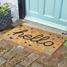 Load image into Gallery viewer, Hearty Hello Decoir Mat 75x45cm - Patterned doormat Welcome Doormat