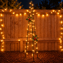 Load image into Gallery viewer, Add lights to the Easy Obelisk 1.2m Fold-Out Black Metal Obelisk for Christmas