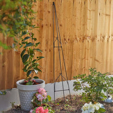 Load image into Gallery viewer, Easy Obelisk 1.2m Fold-Out Black Metal Obelisk – Plant Support