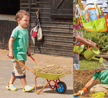 Load image into Gallery viewer, Children's Gardening Kids Kit - Wheelbarrow, Watering Can, Tool Belt and Dust Pan with Brush