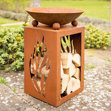 Load image into Gallery viewer, Fuego Firepit & Log Store - Outdoor heating - Havana - Smart Garden - H63cm x W44cm x D44cm - Log wood burner