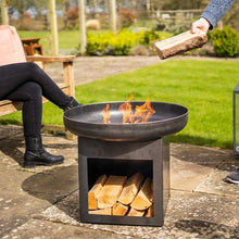 Load image into Gallery viewer, Laguna Fire bowl & Log Store - Outdoor heating - Havana - Smart Garden - H50cm x W60cm x D60cm - Log wood burner
