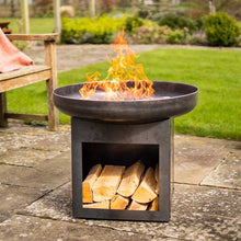 Load image into Gallery viewer, Laguna Fire bowl & Log Store - Outdoor heating - Havana - Smart Garden - H50cm x W60cm x D60cm - Log wood burner