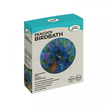 Load image into Gallery viewer, Peacock Glass Birdbath - Pedestal Bird bath - Freestanding Birdbath - Peacock pattern glass.