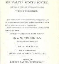 Load image into Gallery viewer, THE MINSTRELSY - Volume 2 - Hardcover - 1833 - Sir Walter Scott's Poetry