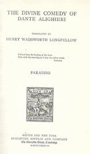 Load image into Gallery viewer, The Divine Comedy of Dante Volume III – Longfellow Translation Hardcover 1888