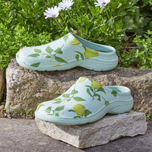 Load image into Gallery viewer, Briers Sicilian Lemon Comfi Clog- (Green with Lemon Tree pattern) - Garden Clogs Sizes 4 - 8 - Comfy (Comfi) Clogs