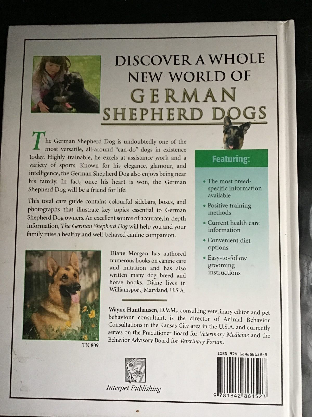The German Shepherd hardcover book Diane Morgan.