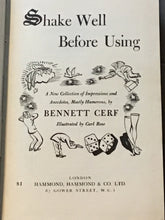 Load image into Gallery viewer, Shake well before using: A new collection of impressions and anecdotes, mostly humorous - Hardcover -Cerf, Bennett