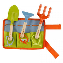Load image into Gallery viewer, Tool Belt and 3 Wooden Handled Gardening Tools- Kids Tool Sets
