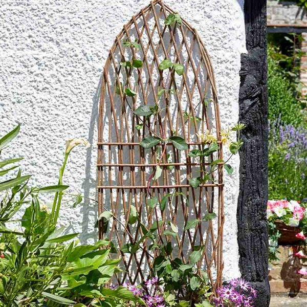 1.2m x 0.45m Minster Willow Trellis Gothic plant support.