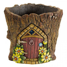 Load image into Gallery viewer, 4x Pixie Pots - Plant pots - Plant pots with doors, Elves, Pixies, Fairy 15cm Diamter 18cm tall FOUR PACK
