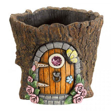 Load image into Gallery viewer, 4x Pixie Pots - Plant pots - Plant pots with doors, Elves, Pixies, Fairy 15cm Diamter 18cm tall FOUR PACK
