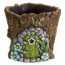Load image into Gallery viewer, 4x Pixie Pots - Plant pots - Plant pots with doors, Elves, Pixies, Fairy 15cm Diamter 18cm tall FOUR PACK
