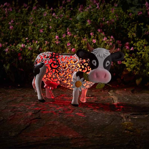 Daisy Cow Solar Silhouette Garden Light | Smart Solar