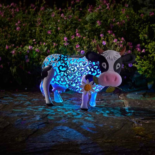Daisy Cow Solar Silhouette Garden Light | Smart Solar