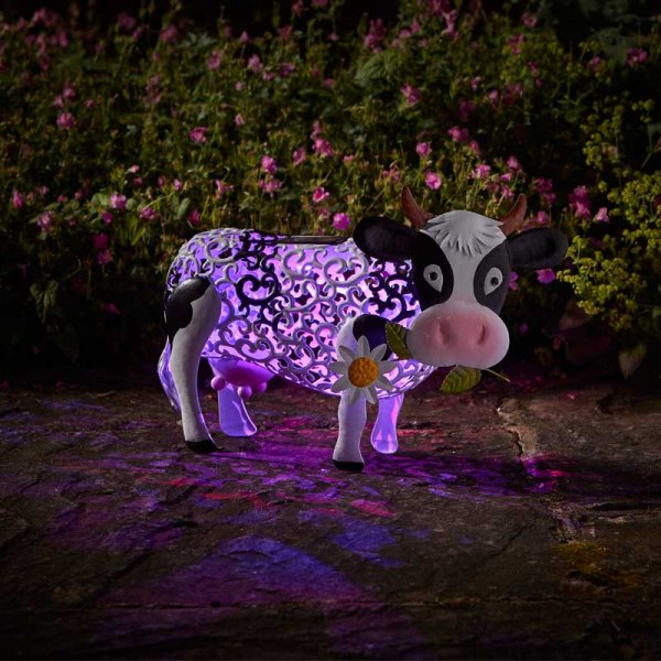 Daisy Cow Solar Silhouette Garden Light | Smart Solar