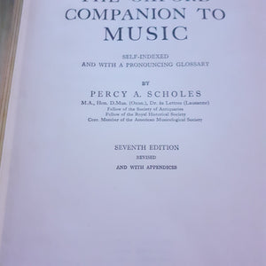 The Oxford Companion to Music ... Seventh edition revised and with appendices