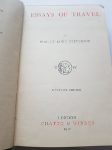 Essays Of Travel [Hardcover] Robert Louis Stevenson