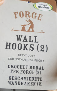 Forge Wall Hooks, 2 pack - Forge Brackets Hooks & Hangers - Smart garden - Ideal for wall troughs, mangers, baskets