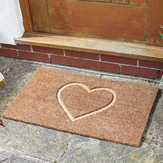 Heart-Felt! Love Heart Doormat | 75x45cm | Natural Coir & PVC Backed | Indoor & Outdoor