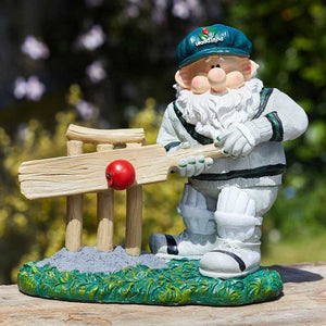 Wicket Wilf - Garden Gnome playing cricket - Elvedon Elf, Fairy, Pixie, Gnome Figurines
