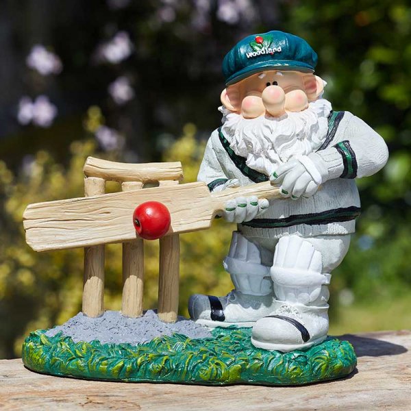 Wicket Wilf - Garden Gnome playing cricket - Elvedon Elf, Fairy, Pixie, Gnome Figurines