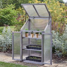 Load image into Gallery viewer, Timber GroZone, Grey, FSC 1 - Wood framed cloche coldframe 100cm x 57cm x 41cm
