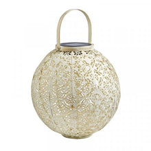 Load image into Gallery viewer, Damasque Cream Lantern - Solar light - 23.5 x 22.5 cm
