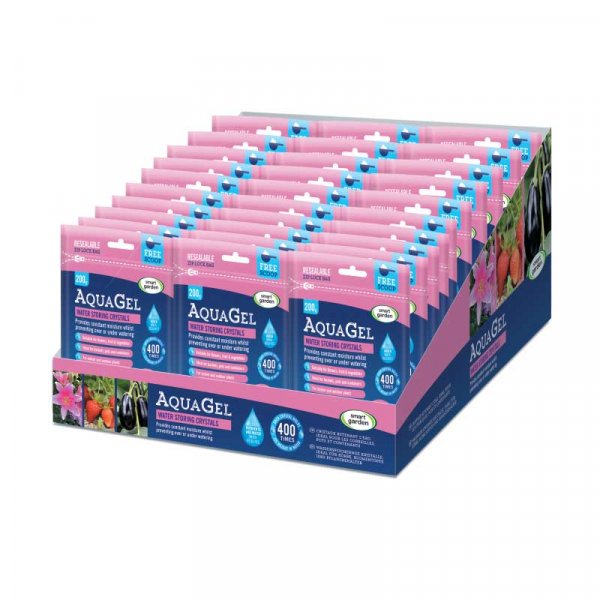 AquaGel 200g, 400g, 800g - Aqua Gel water holding moisture control water saving gel - Smart Garden - Keeps Soil moist for longer.