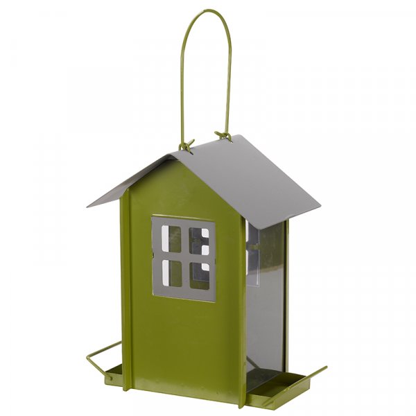 Beach Hut Bird Seed Feeder - Easy Perch, Great look, well made. Novel - Green