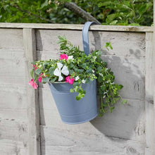 Load image into Gallery viewer, 6in 15.5cm Fence &amp; Balcony Hanging Pot - Slate 3 Pack - Metal

