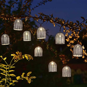 Faux Rattan String Light - Set of 10 - Solar Powered Lights
