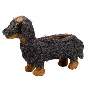 Sausage Dog Planter - 17 x 45 x 14 cm - Natural Rustic Planter -