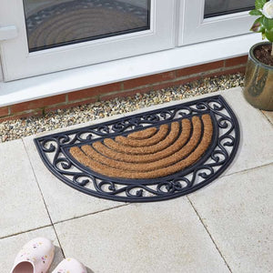 Muck Off! Combi Scraper - Half Moon 75x45cm Coir and Rubber - Doormat - With Excellent scraping surface