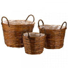 Load image into Gallery viewer, Décor Baskets - Trio -(Pack of three) Natural planter Baskets
